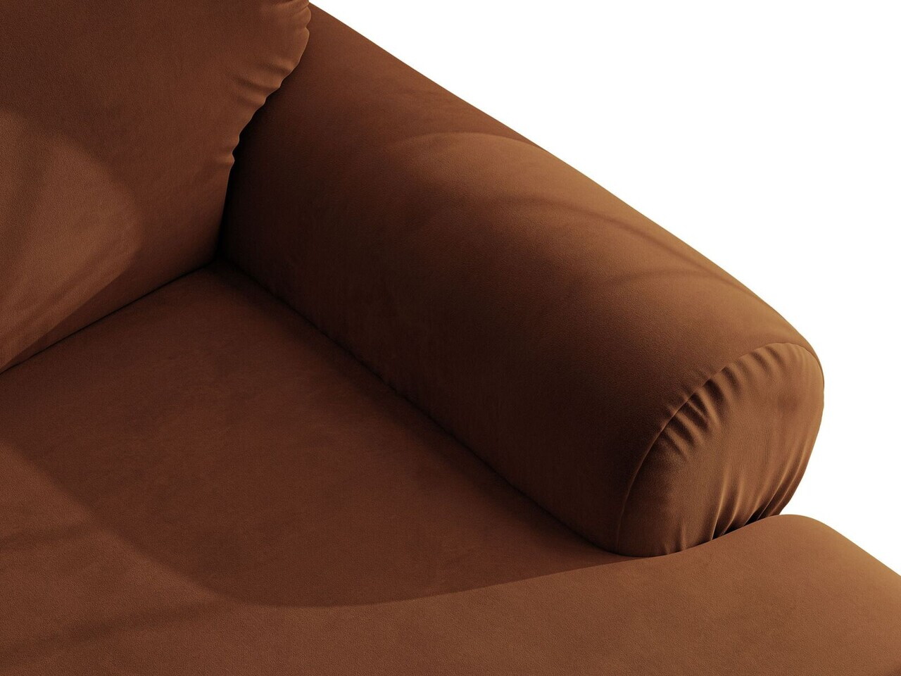 Coltar dreapta 4 locuri, Ophelia, Micadoni Home, 236x164x84 cm, catifea, maro — imaginea 5