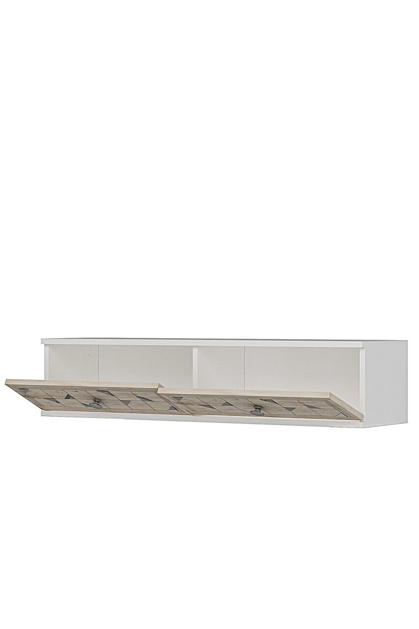 Dulap, Hanah Home, Moka 120, 120x25.5x29.6 cm, White / Travertine / Silver — imaginea 6