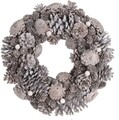 Coronita decorativa Pinecone , 34x9 cm, polistiren,  maro/alb