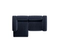 Coltar stanga 2 locuri, Bergamo, Cosmopolitan Design, 244x152x70 cm, catifea chenille raiata, albastru navy
