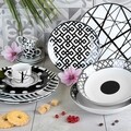Serviciu de masa 18 piese Emily, Excelsa, portelan, negru