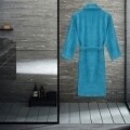 Halat de baie unisex, Beverly Hills Polo Club, 100% bumbac, L/XL, Turquoise