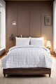 Set cuvertura de pat dubla 3 piese, Artus - Black, Eponj Home, 65% bumbac/35% poliester