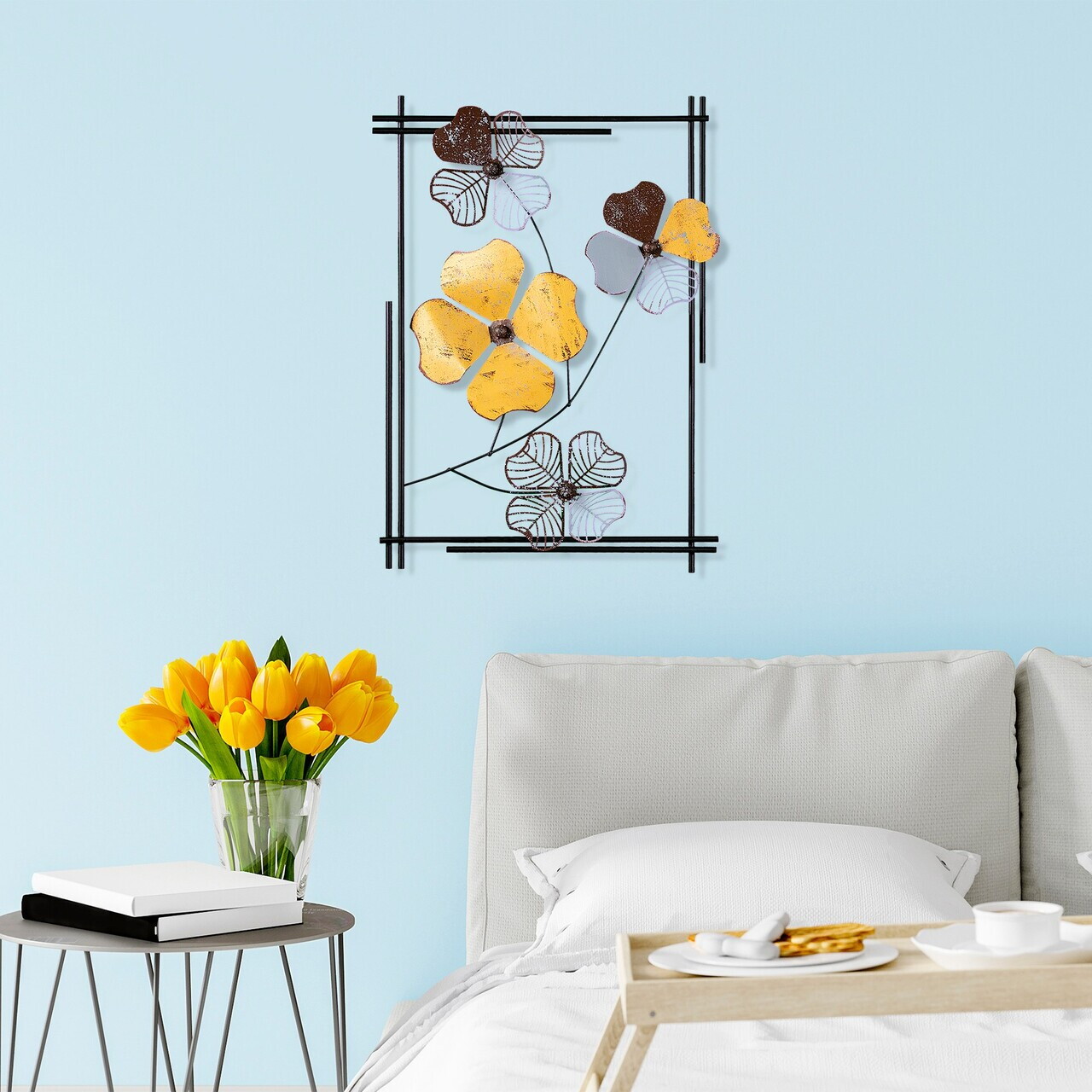 Decoratiune de perete, Shannan 3, Metal, Dimensiuni: 50 x 70 x 4 cm, Multicolor — imaginea 3