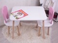Set masa si scaun pentru copii, Bambini, Bunny Two Chair Set, Roz/Alb