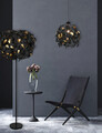 Lampadar Leavy, RL, 70x180 cm, 28W, 3x E14, metal, negru mat/auriu
