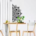 Decoratiune de perete, Mandala 1, Metal, Dimensiune: 154 x 78 cm, Negru