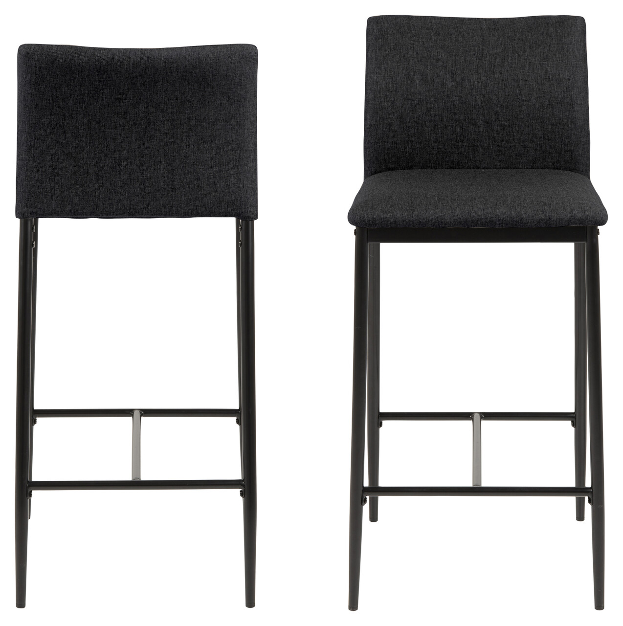Scaun de bar Demina, Actona, 41x48.5x90.5 cm, poliester/otel, gri - view 2