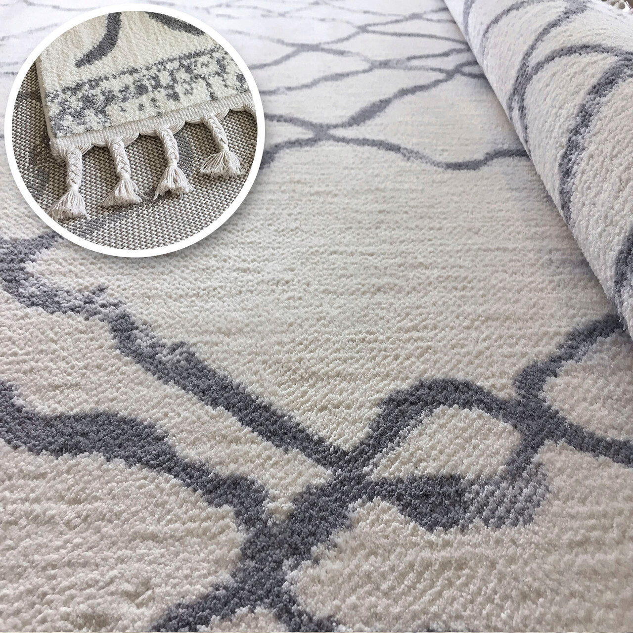 Covor, 1458A, 200x290 cm, Poliester, Alb / Gri deschis - 1 | YEO