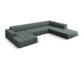 Coltar panoramic dreapta 7 locuri, Jennifer-140, Micadoni Home, 364x262x70 cm, tesatura chenille din poliester, petrol