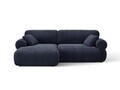Coltar stanga 4 locuri, Ophelia, Micadoni Home, 236x164x84 cm, tesatura structurata, albastru navy