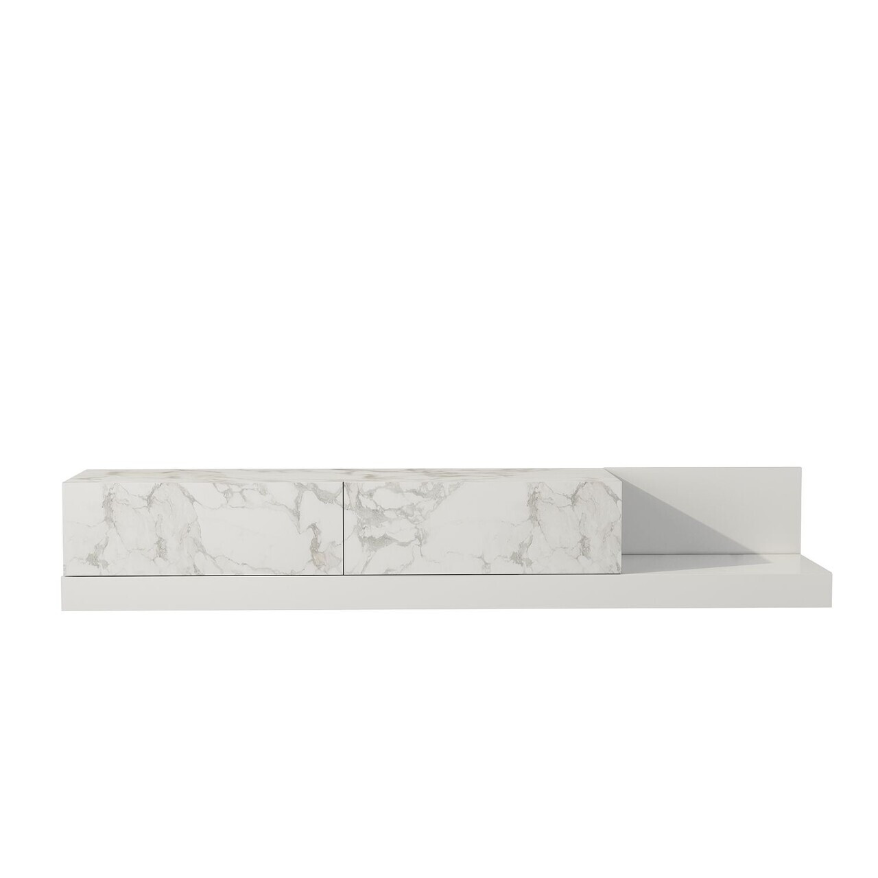 Comoda TV, Hanah Home, Major, 180x30x37 cm, PAL, Marmură Marmo / Alb — imaginea 6