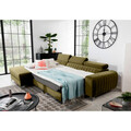 Coltar extensibil stanga 3 locuri ELTAP, LT-33NU, Grayson, 278x205x92 cm, lemn/poliester, verde olive