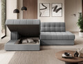 Coltar extensibil stanga 3 locuri ELTAP, LT-04SO, Blezalt, 240x150x82 cm, lemn/poliester, gri deschis