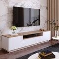 Comoda TV FR7 - AW, Locelso, 180x44.5x44.6 cm, natural/alb