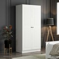 Dulap pentru haine, Minerva, Kale Membran White, 90x210x52 cm, PAL, Alb