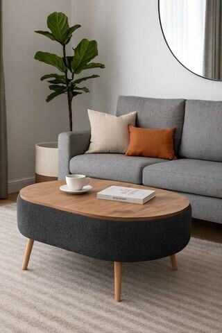 Masuta de cafea, Hanah Home, Luno, 90x45x60 cm, Antracit