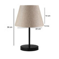 Lampa de masa, Insignio, 780SGN2541, Metal, Bej/Negru