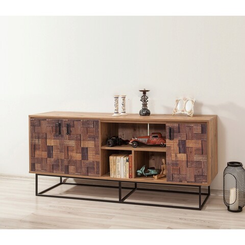 Consola, sapphire, quantum medula, 180x80x40 cm, pal, pin atlantic / negru