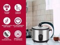 Aparat de gatit orez, cu aburi Beper, 400 W, 29x23 cm, aluminiu/sticla/otel, argintiu/negru