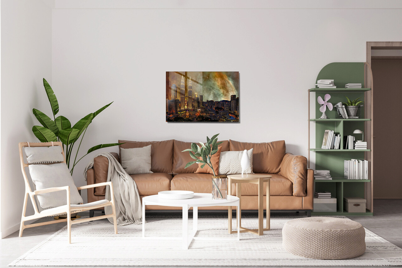 Tablou decorativ, 1256, Sticla temperata, 70 x 100 cm, Multicolor - 1 | YEO