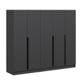 Dulap pentru haine, Minerva, Kale Plus, 225x210x52 cm, PAL, Antracit