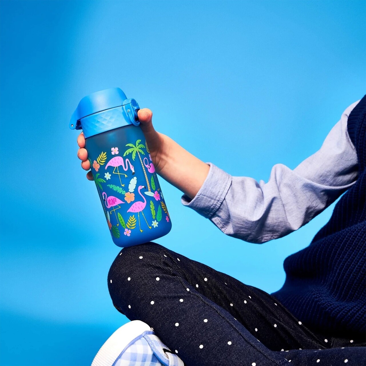 Sticla apa pentru copii, recyclon, 350ml, Flamingos - Ion8 - view 6