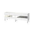Comoda TV, Neostill, Leon, 180x59x35 cm, PAL, Alb / Argintiu