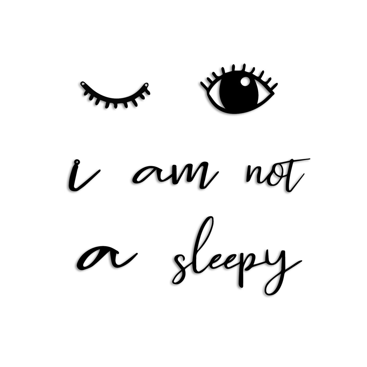 Decoratiune de perete, Not Sleepy, Dimensiune: 13 x 8 cm (1 bucată), Negru — imaginea 5