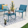Set mobilier pentru gradina/terasa, Kavala, 4 piese, albastru