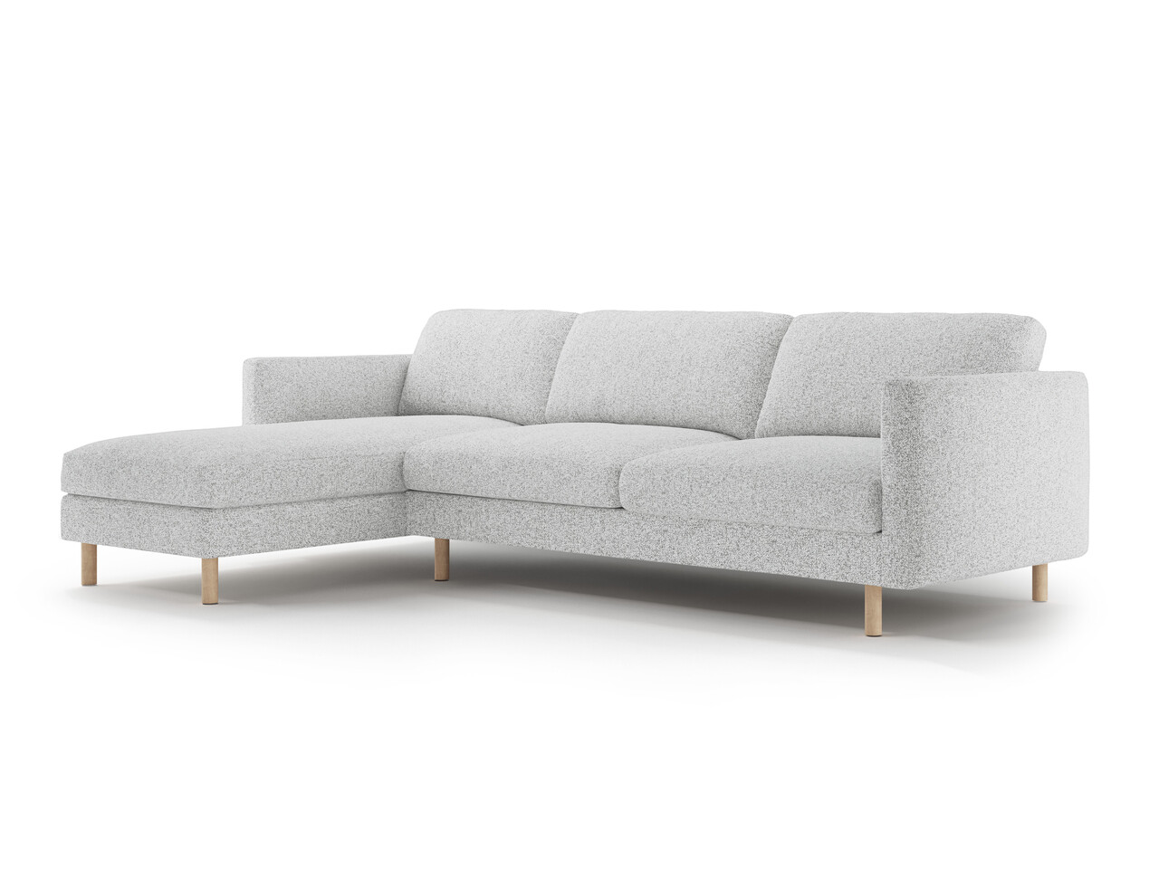 Coltar stanga 4 locuri, Eden, Micadoni, 286x150x90 cm, tesatura structurata, gri deschis melanj - 1 | YEO