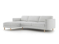 Coltar stanga 4 locuri, Eden, Micadoni, 286x150x90 cm, tesatura structurata, gri deschis melanj