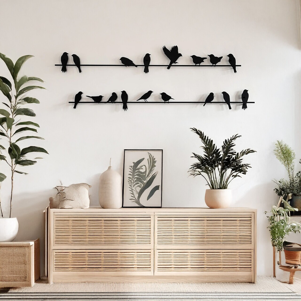 Set de accesorii decorative de perete din metal, DCV-1085-MT, Dimensiune: 70 x 10 cm (2 bucăți), Negru — imaginea 2