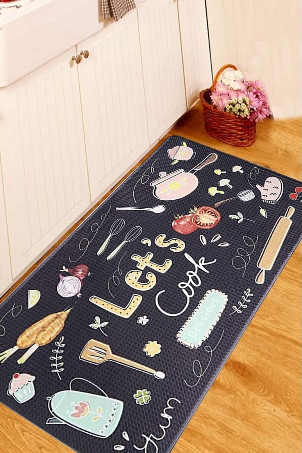 Covor, Mutfak-000049-005, 80x300 cm, Poliester, Antracit