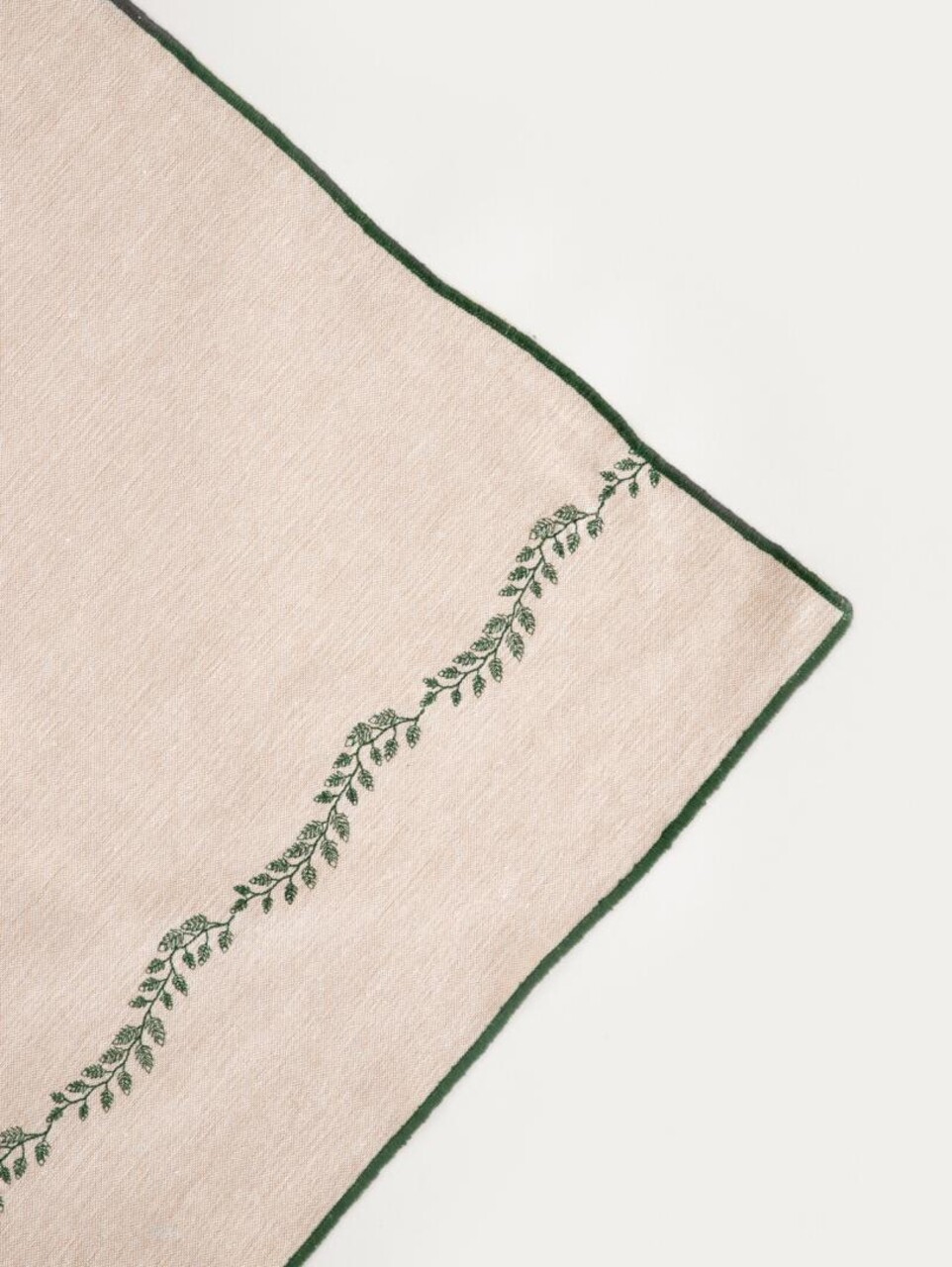 Fata de masa Arriate, Homla, 150x220 cm, bumbac, bej/verde