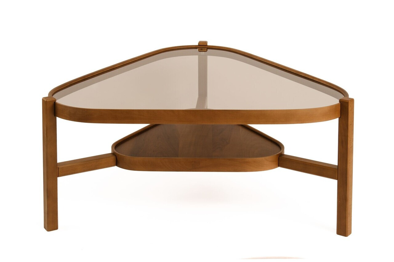 Masuta de cafea, Hanah Home, Capella 95, 95x48x95 cm, LEMN MASIV DE FAG, Maro — imaginea 3