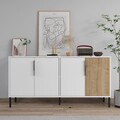 Consola, Odessa, Callia, 150x75x36 cm, PAL, Stejar alb / safir