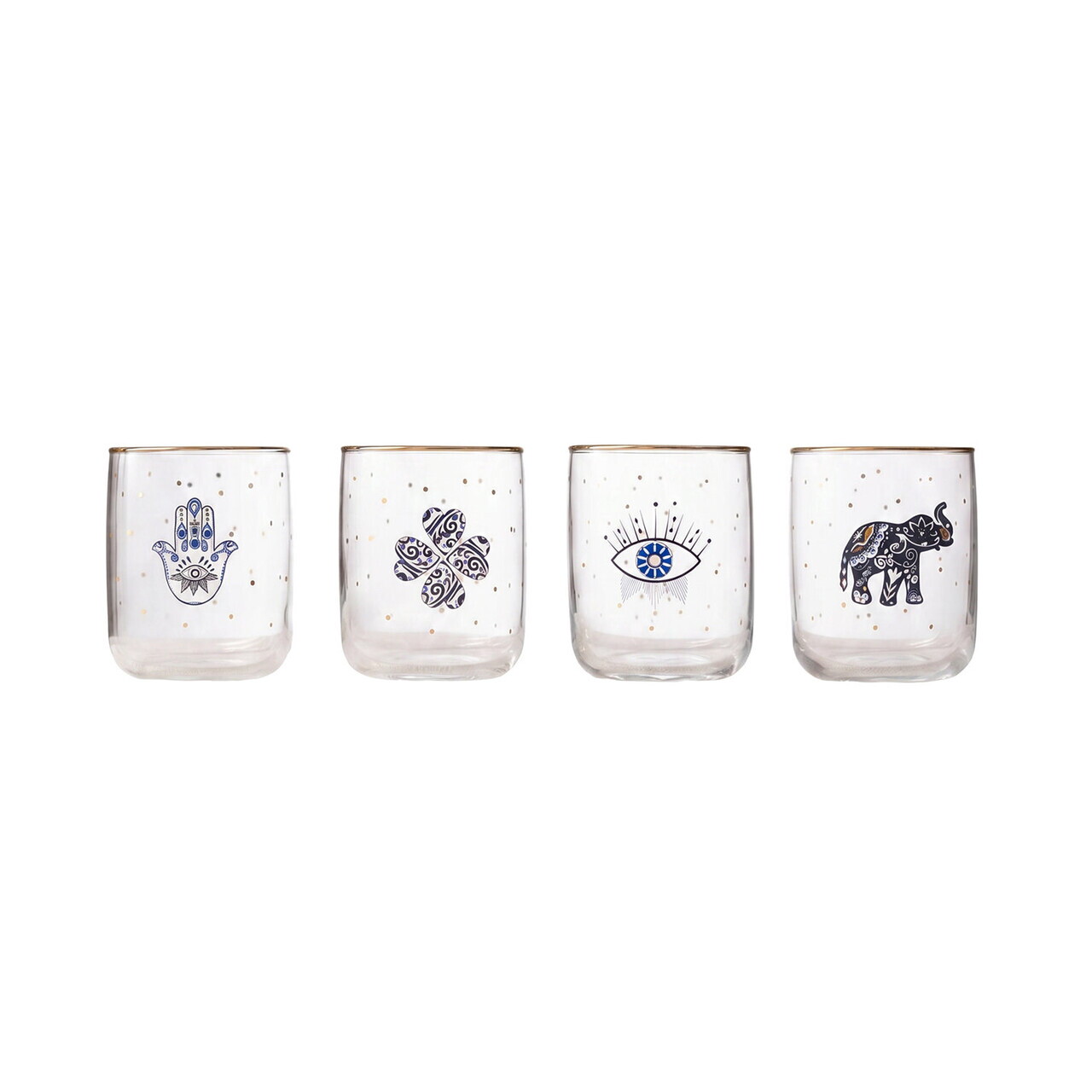Set pahare, Hermia, 666HAC2114, Sticla, Auriu / Transparent — imaginea 3
