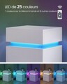 Noptiera 3 sertare si iluminare LED, Vasagle. 40x35x55 cm, MDF, alb