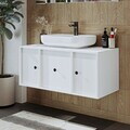 Dulap de baie cu chiuvetă, Hanah Home, 2561, MDF, Alb