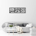 Decoratiune de perete, Tree 15, Metal, Dimensiune: 150 x 50 cm, Negru