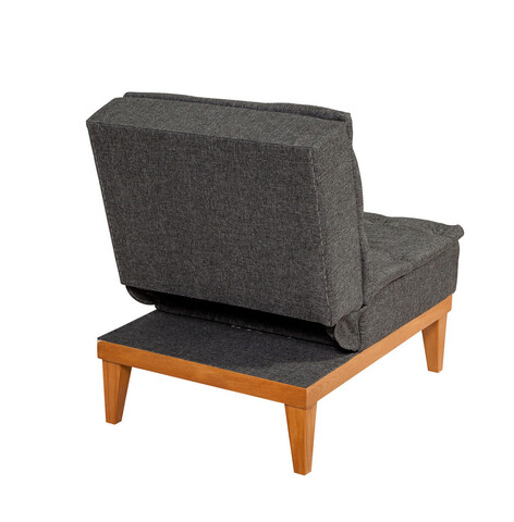 Set canapea extensibilă, Unique Design, 867UNQ1602, Lemn de carpen, Antracit