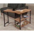 Masuta multifunctionala cu roti Melin, Sapphire, 70x76x63 cm, natural/negru