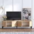 Comoda TV, Emerald, Nora, 180 x 50 x 35 cm, pal melaminat, stejar