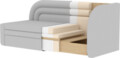 Canapea extensibila brat dreapta 3 locuri, ELTAP, Fabillo, 223x86x80 cm, lemn/poliester, gri inchis