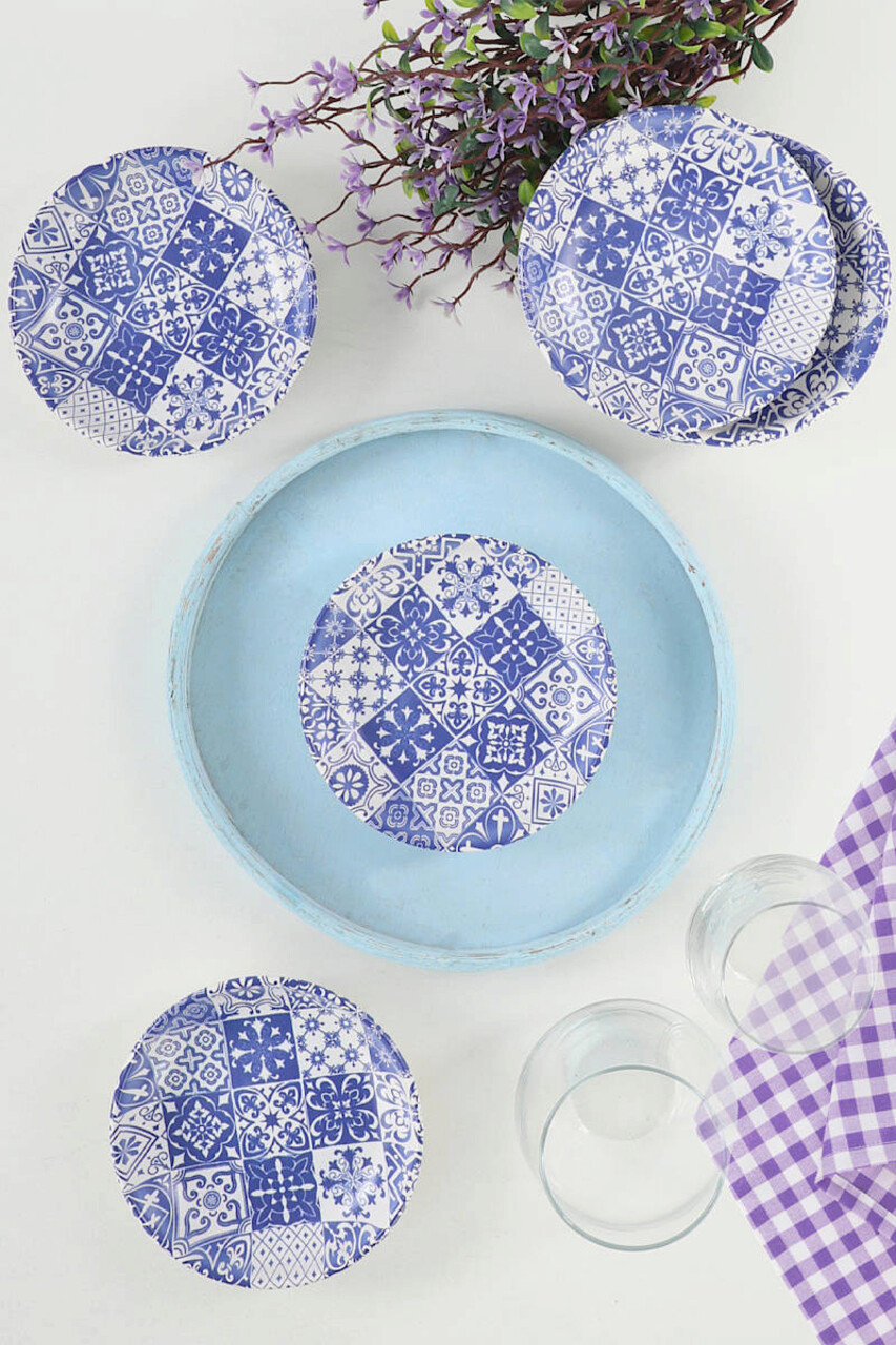 Set boluri pentru sos Keramika 275KRM1169 Ceramica Alb/Albastru inchis