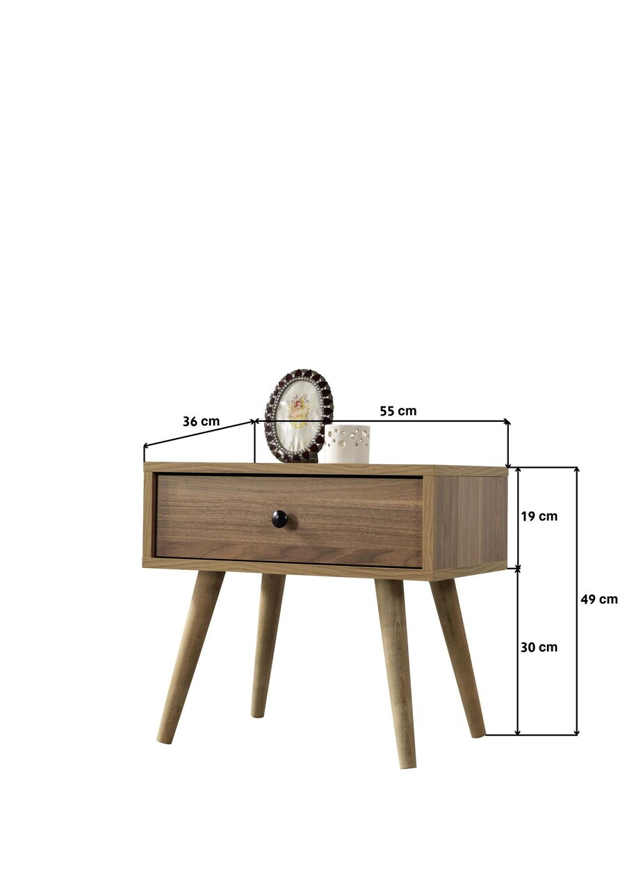 Noptiera, Hanah Home, Vita 5105, 55x49x55 cm, PAL, Maro — imaginea 6