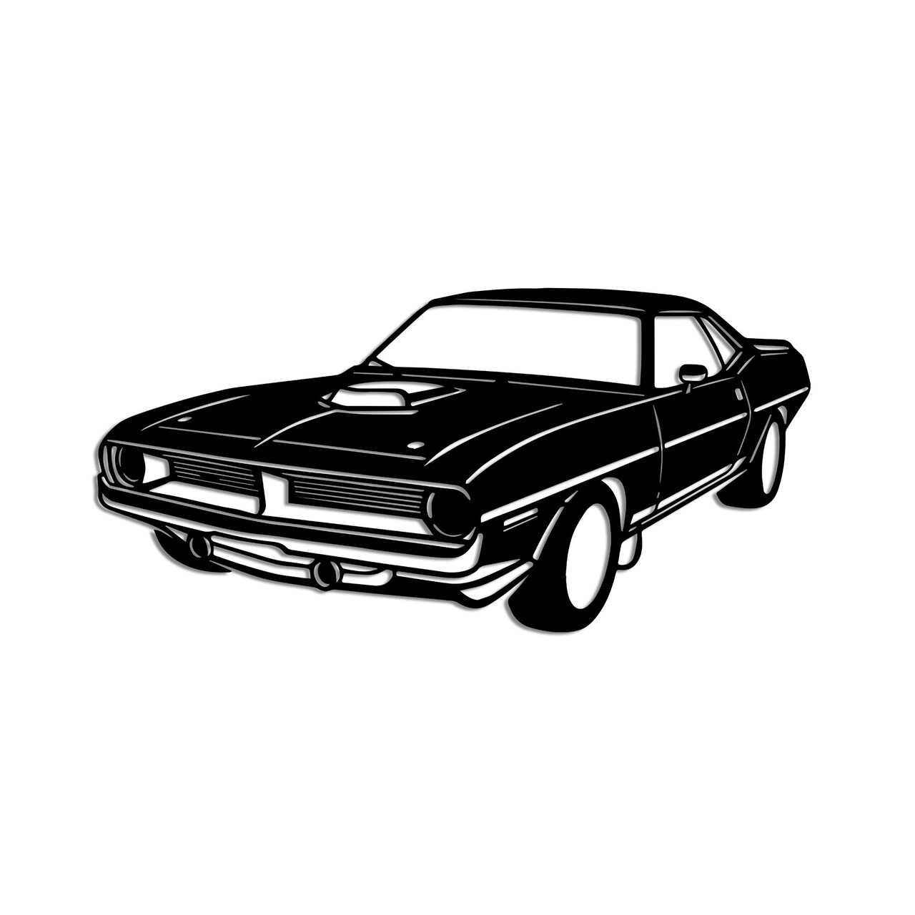 Decoratiune de perete, Plymouth Barracuda 1970, Dimensiune: 60 x 29 cm , Negru — imaginea 5