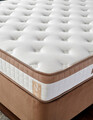 Saltea dubla, Base & Headboard, Niron, Latte, 150x38x200 cm, Cadru: OȚEL, Maro deschis