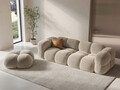 Canapea 4 locuri, Loretto, Cosmopolitan Design, 250x100x68 cm, catifea, bej deschis